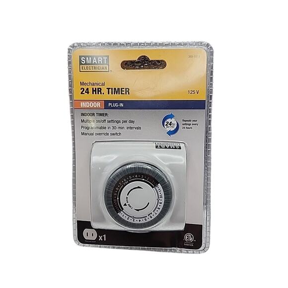 Smart Electrician Intertek Mechanical 24-Hour Indoor Plug-In Programmable Timer - Picture 1 of 6